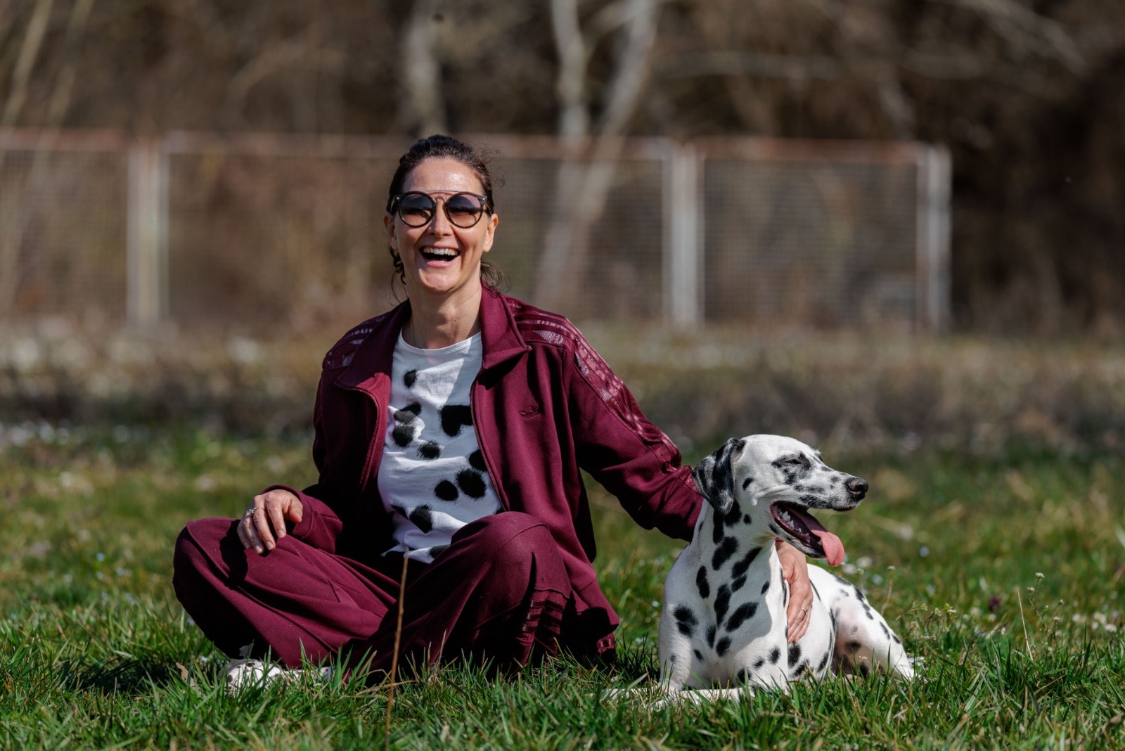 Anne-Marie Sessa avec son dalmatien